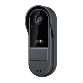 Smart Wireless Video Doorbell Bidirectional Visual Intercom Doorbell (Color: Black)