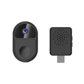 HD 1080P Wireless Visual Smart Security Doorbell (Color: Black)