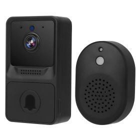 Smart Wireless WiFi Doorbell Security 2 Way Intercom Visual Bell Chime Night Vision Camera Door Bell (Color: Black)