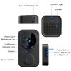 WiFi Security Doorbell Camera with Volume Adjustable Wireless Chime 1080P Camera Night Vision 2-Way Audio Free Cloud Storage